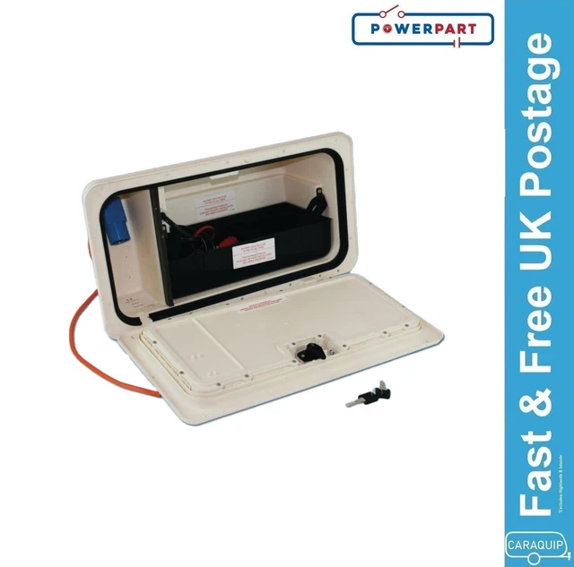 SWIFT NBB White Battery Box Door C/w Snake Lock Caravan Motorhome PD1702 SWIFT NBB White Battery Box Door C/w Snake Lock Caravan Motorhome PD1702