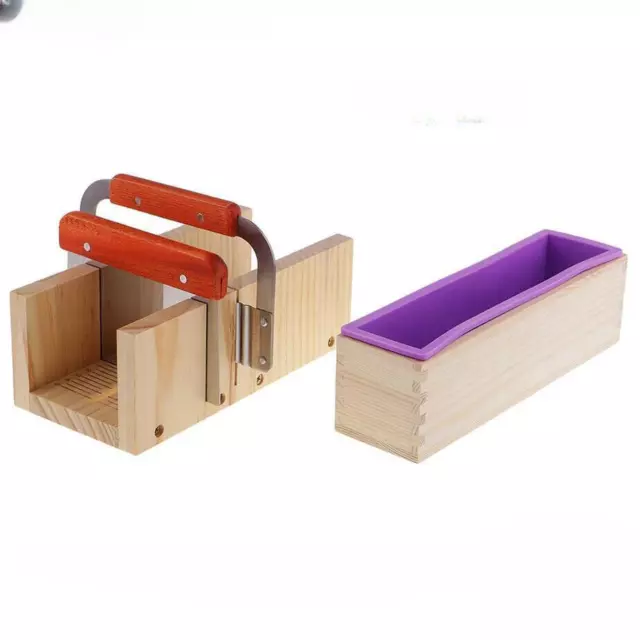 1.2kg Wood Loaf Soap Mould Melt Silicone Mold Cake Making Wooden Box DIY Sets OZ 2