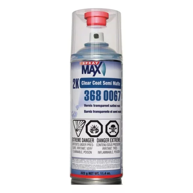 11.4oz Spraymax 2k Satin Clear Coat  Aerosol 3680067 - Car Paint Repair