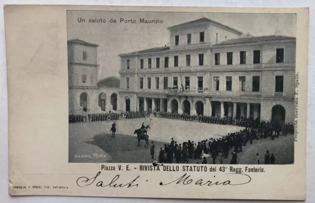 Cartolina Porto Maurizio piazza Vittorio Emanuele Imperia paesaggistica T1