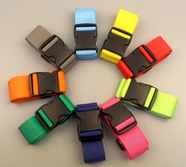 1-2pcs Luggage Strap Travel Suitcase Secure Safe Nylon Packing Belt Buckle