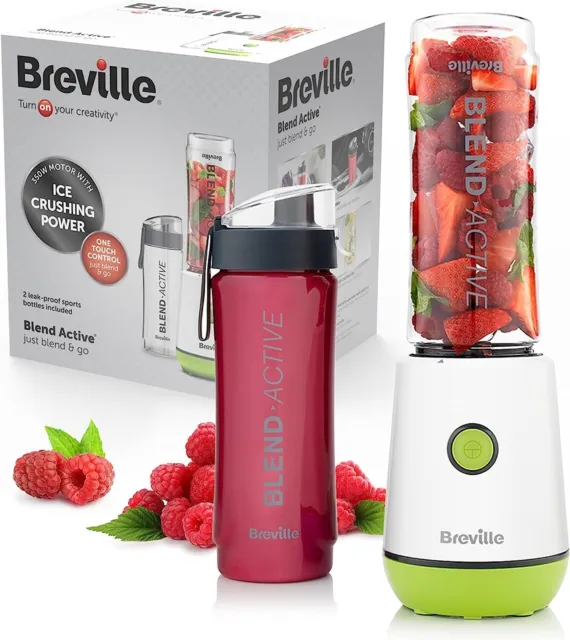 Breville Blend Active Personal Blender Smoothie Maker, 2x600ml Bottles - VBL246