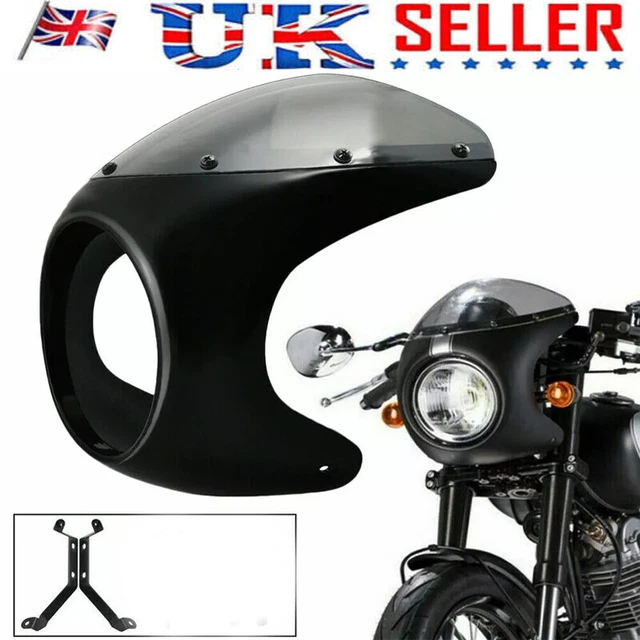 7'' Headlight Retro Cafe Racer Handlebar Fairing Windshield For Harley