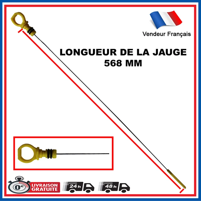 Jauge D'huile Moteur 53cm Référence 1174.G2 - Compatible Citroën C2 C3 C4 C5, Peugeot 206 207 3008, Ford Focus C-Max - 5