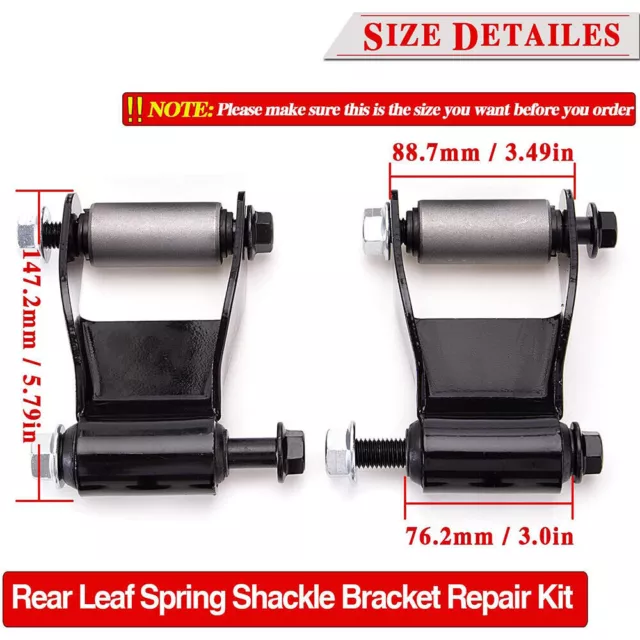 Rear Leaf Spring Hanger Bracket and Shackle Kit for Chevy Silverado GMC Sierra 3