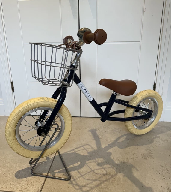 VELORETTI MINI BALANCE Bike Blue Toddler (inc stand, metal basket