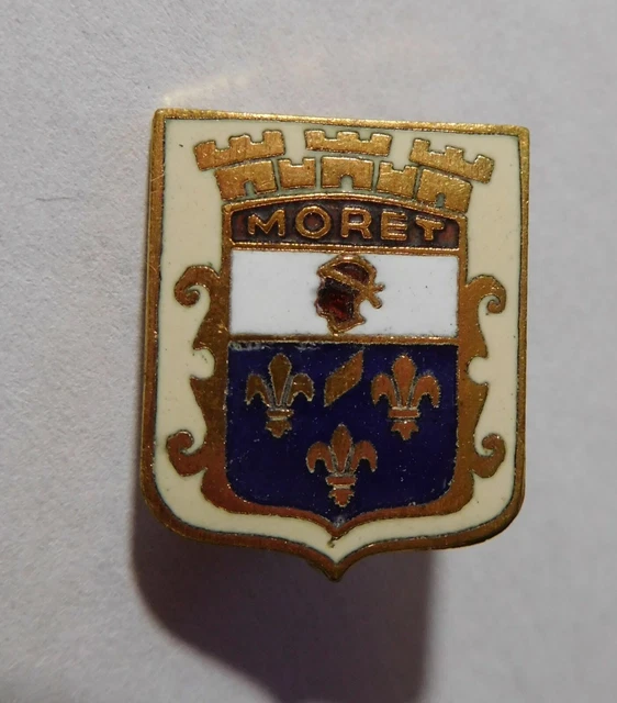 Broche Ancienne émaillée - Blason De La Ville D'Orléans - Cuivre - Bleu Et Blanc - Très Bon état