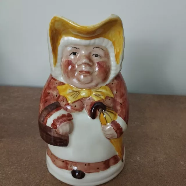 Vintage Toby Jug, Lady "Betsy" by Tony Wood, 0.5 Pint, Orange Dress