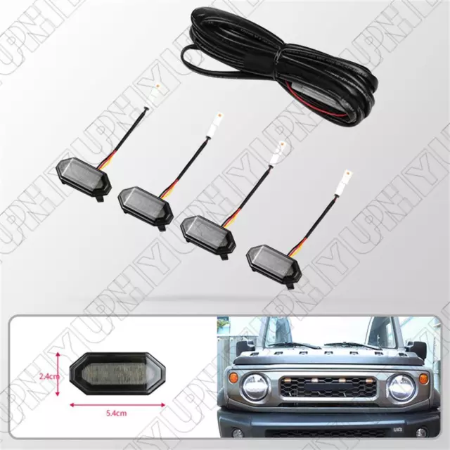 4 x LED Front Grille Lights White Amber Light For Suzuki Jimny JB64 JB74 2019-21