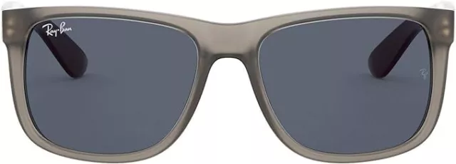 RAY-BAN RB4165 Justin Rectangular Sunglasses - Dark Grey Rubber Transparent