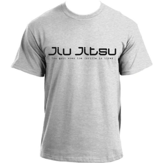 Brazilian Jiu Jitsu tshirt 'You quit when the gorilla is tired' MMA UFC BJJ T...