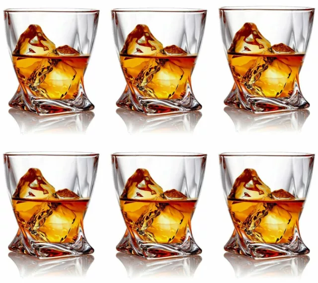 6pcs Set 180ml Twist Glass Cup Tumbler Whisky Shot Whiskey Scotch Vodka Hot Wine 2