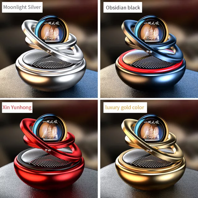 Alloy Car Solar Interstellar Suspension Auto Rotating Aromatherapy Air Freshener