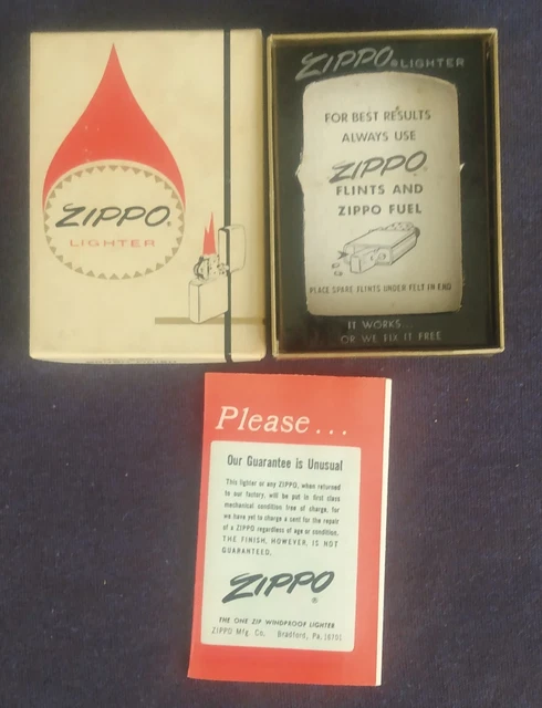 Vintage Empty Zippo Lighter Box No. 200 Brush Finish Box Only / Insert