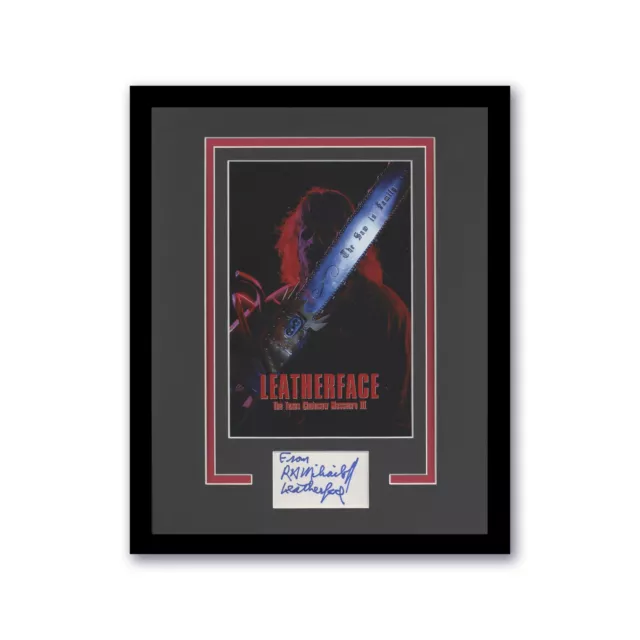 Leatherface R.A. Mihailoff Autographed 11x14 Framed Horror Photo Display ACOA