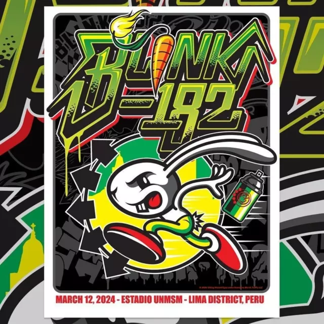 Blink-182 March 12nd 2024 Estadio UNMSM Lima Peru Poster