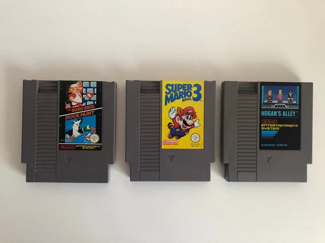 Lot de jeux Nintendo NES Super Mario Bros Duck Hunt Hogan's Alley Mario Bros 3