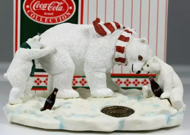 Coca Cola Heritage Collection 1996 Bears Play Polar Bears Playing With Dad 77004