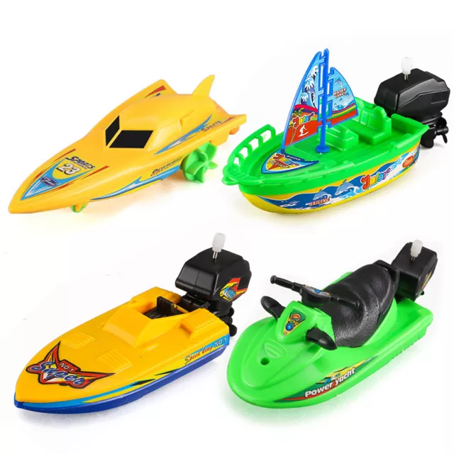 Speed Boat Ship Toys Float Water Classic Winding Clockwork Boy Shower Bath Toy