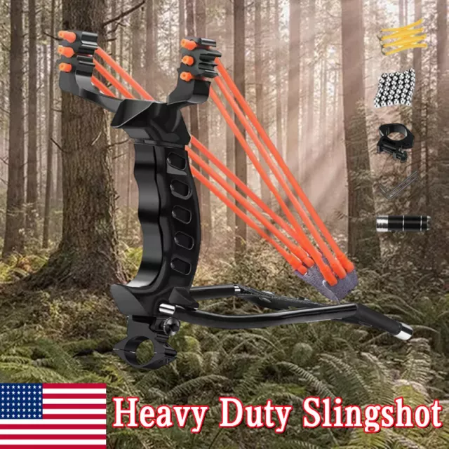 PRO CATAPULT SLINGSHOT Stainless Steel Outdoor Hunting W/ Rubber Bands  Powerful $22.69 - PicClick