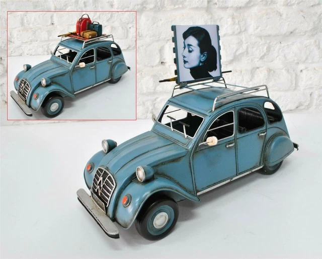 Sculpture en bois, Citroën 2CV Azam 1965, Longueur 30 cm