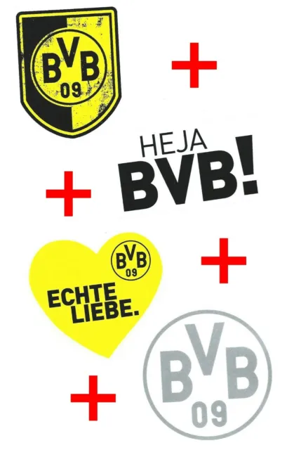 BVB AUTOAUFKLEBER 4ER Set Auto Aufkleber Borussia Dortmund 09 Wappen Herz  Fahne EUR 3,99 - PicClick DE