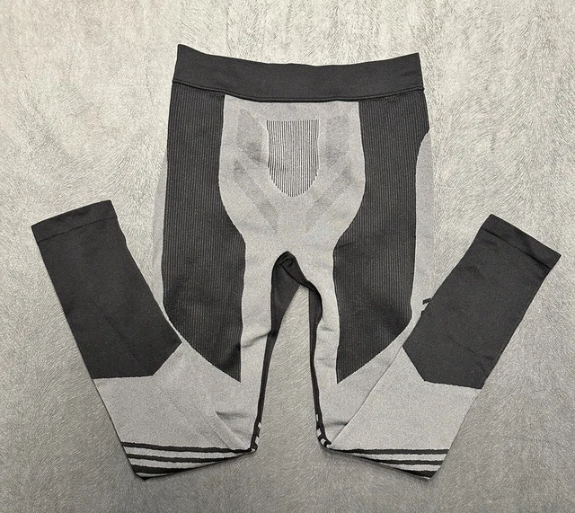Crivit Compression lange Strumpfhosen grau schwarz schwer Fitnessstudio Laufen Crossfit