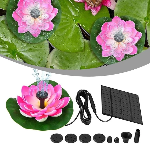 Pompa Fontana Solare 7W AMZtime - Kit Fai Da Te Con Ugelli E Pannello Regolabile Per Giardino