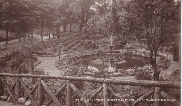 Scarborough C1913 Rppc The Lily Pond Ramsdale Valley Now Valley Gardens Unposted