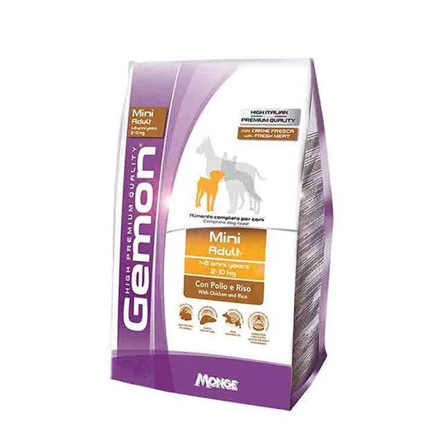 Monge gemon cane pollo 3 kg mini adult crocchette per cani small toy adulti