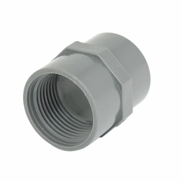 32mm Female Threaded PVC Straight Water Hose Piping Connector Coupler Gray