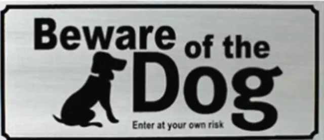 Beware Of The Dog Warning Sign Alloy Rectangle