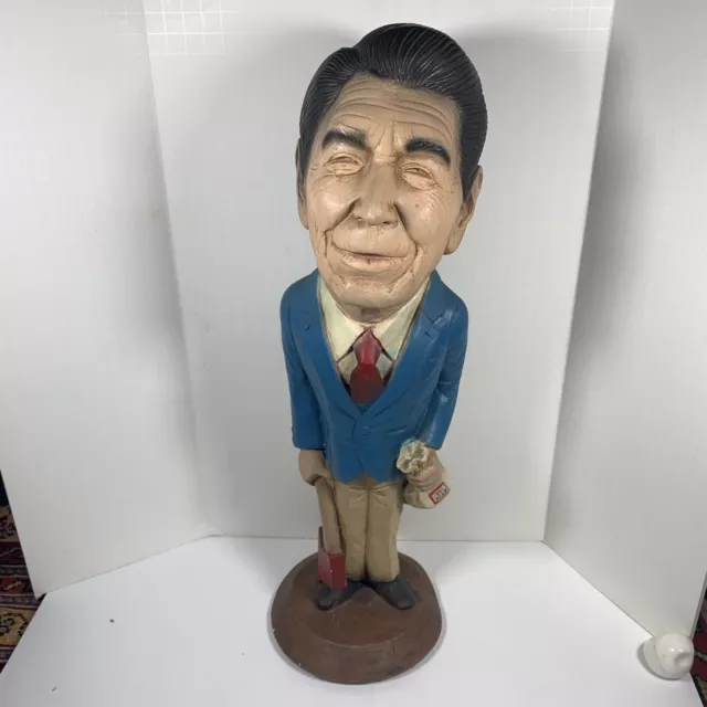 18” President Ronald Reagan Plaster Chalk Figurine Statue Caricature Republican