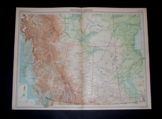 SALE - THE TIMES ATLAS 1921  - WESTERN CANADA - Map Plate 84