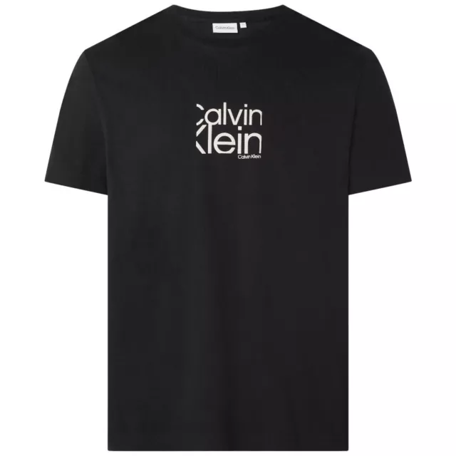 Calvin Klein t-shirt nera da uomo articolo K10K111122 maglietta in cotone logo