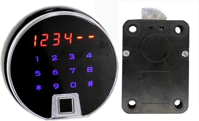 Quick Lock Led Display FINGERPRINT SAFE LOCK Electronic Swingbolt Lock Biometric LED Touch ...