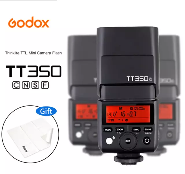 Godox TT350 TT350F 2.4G TTL HSS Speedlite Flash for Canon Sony Nikon Fujifilm