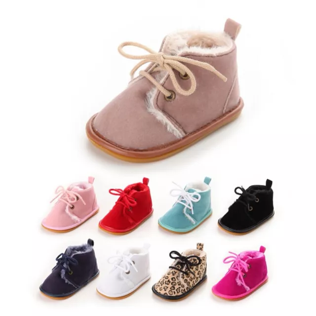 0-18M Newborn Baby Boys Girls Pram Shoes Infant Winter Warm Boot Snow Booties