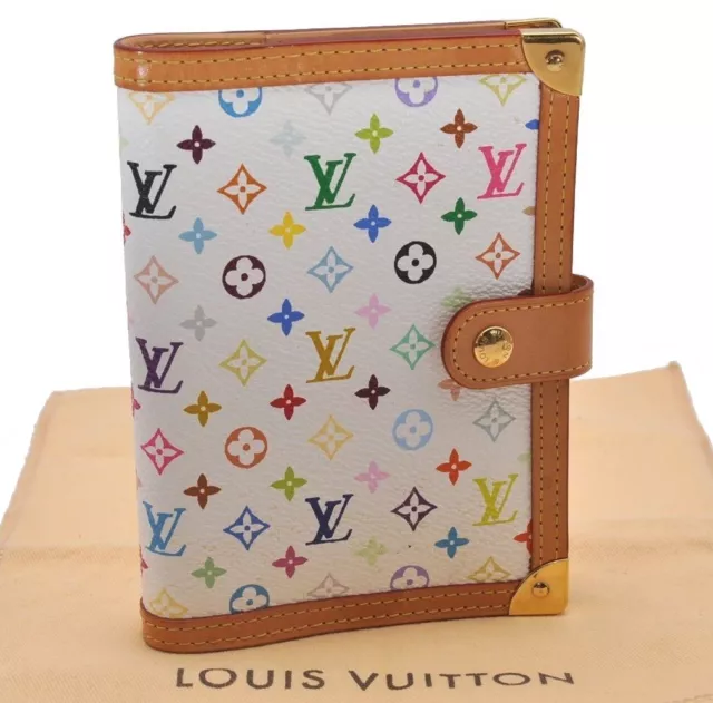 Louis Vuitton Monogram Multicolor Agenda PM Notebook Cover R20896 White 7118I