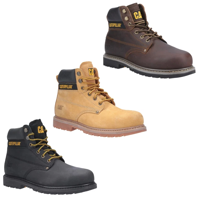 CAT POWERPLANT SAFETY Boots Mens Steel Toe Cap Leather Caterpillar Work