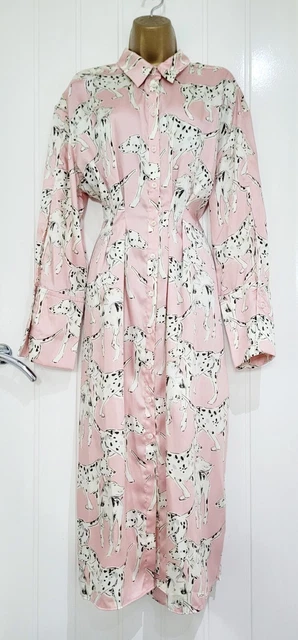 Printed Shirt Dalmatian Dress Zara ZARA MIDI SHIRT Dress Satin