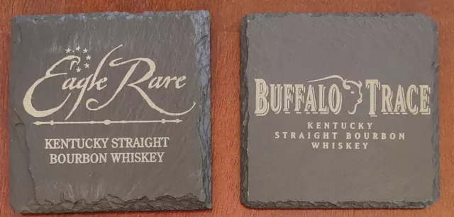 Kentucky Bourbon Trail Stone Slate Coasters Makers Pappy Elmer Eagle Rare Weller