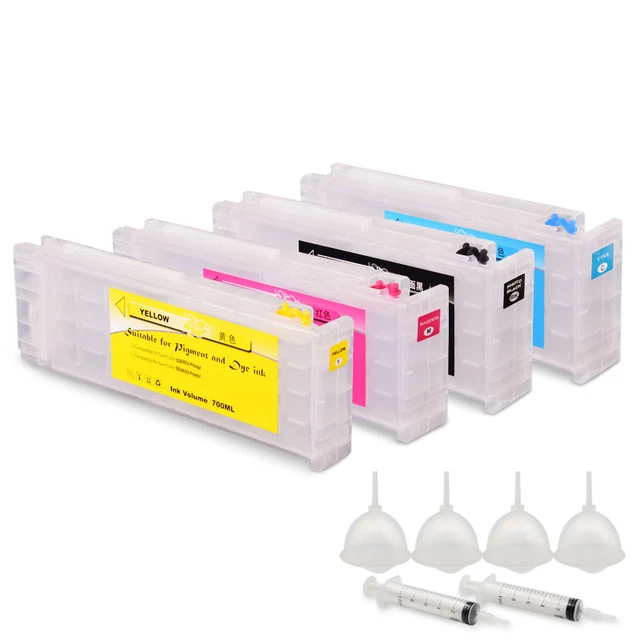 4 piezas cartucho de tinta recargable vacío con chip para impresora Epson SC S30670 50670