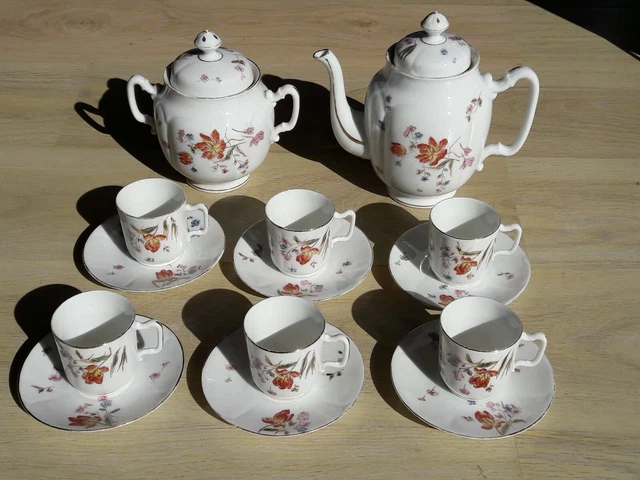 Service à Café En Porcelaine De Paris - État Très Bon