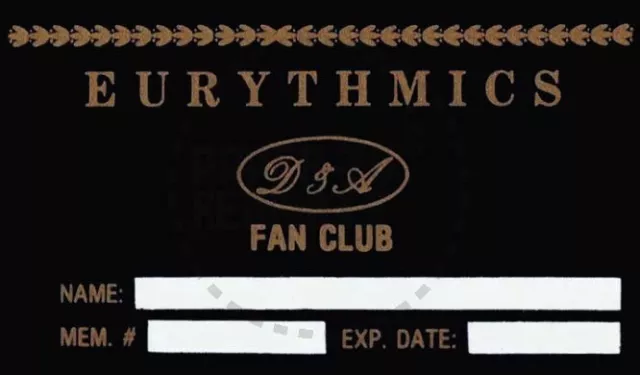 Eurythmics Fan Club Membership Card - Vintage Reprint