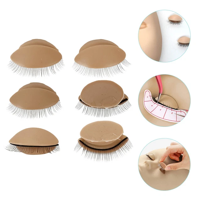 Ersatz-Augenlider Für Wimpern-Mannequin – Abnehmbar, Mit Wimpern, Weiches Silikon, 11x10,5x3 Cm