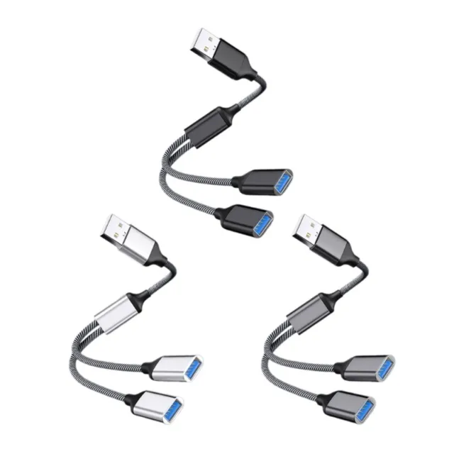 USB Splitter Cable USB2.0 A Male to Double USB Female Cord Charge &Transfer Data