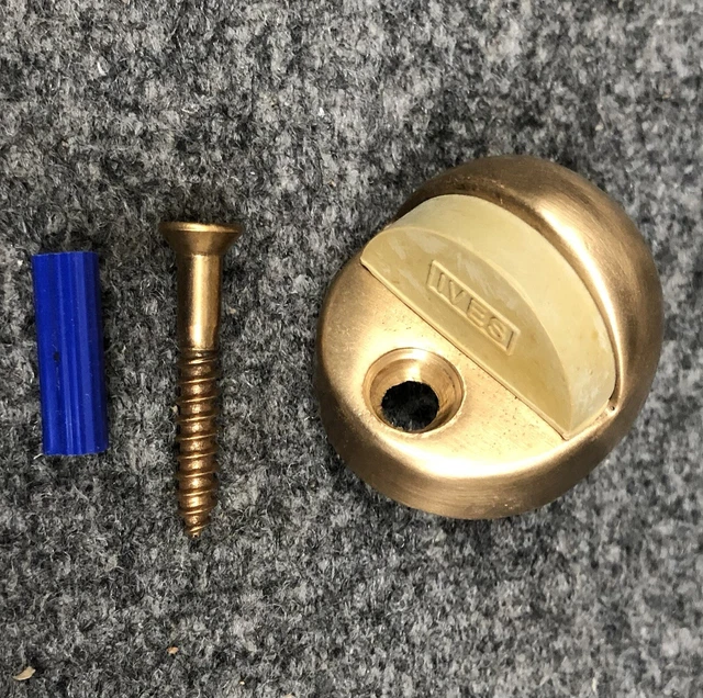 Lot Of 2 IVES Heavy Duty Cast Dome Floor Door Stops 438B10 Satin Bronze 1 3/8”