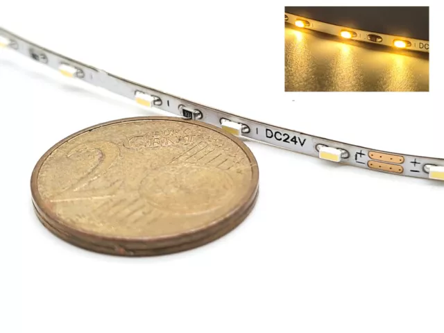 Mini LED Lichterkette LED nur 2 mm schmal 50cm 15-24V Kirmes Häuser Waggon #A135