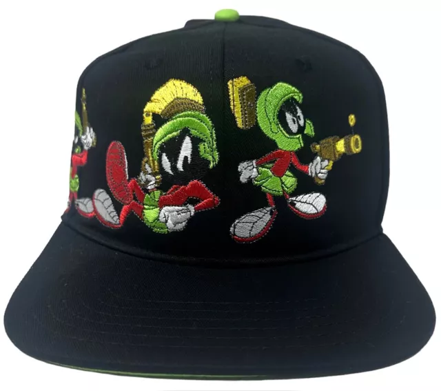 Marvin the Martian Looney Tunes Men's Embroidered Snapback Hat Cap in Black